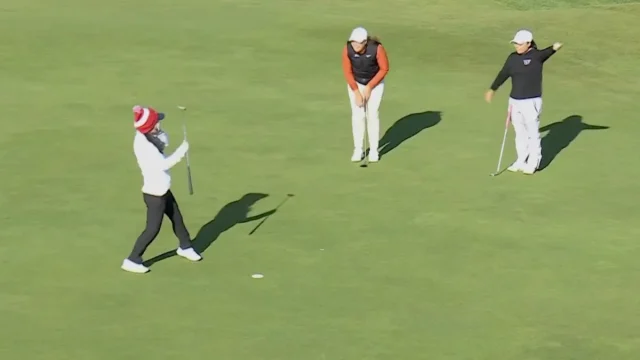 Watch: Wind blows missed putt back into hole at St Andrews Links Collegiate