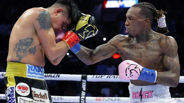 Vasiliy Lomachenko reacts to O’Shaquie Foster defeating Emanuel Navarrete