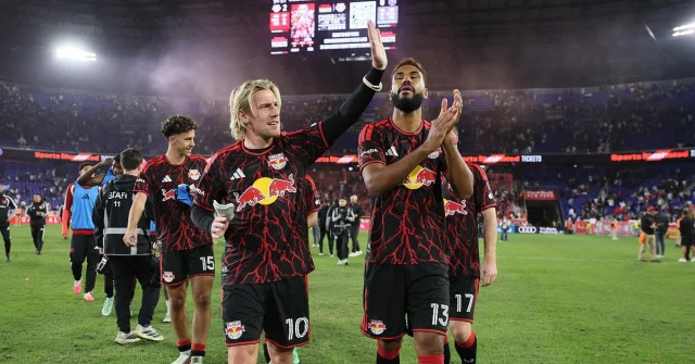 Emil Forsberg firar mål för New York Red Bulls mot Inter Miami