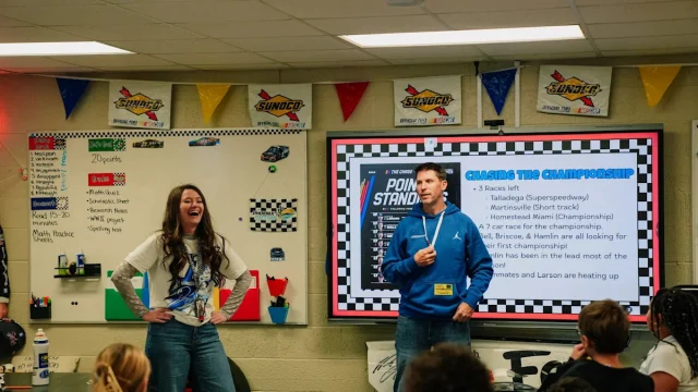 Denny Hamlin surprises teacher with $10K gift. Can he shock NASCAR by winning the Chase?