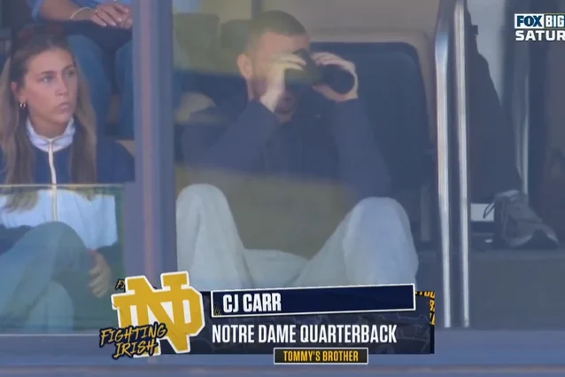 Notre Dame's CJ Carr uses bye week to watch brother Tommy
