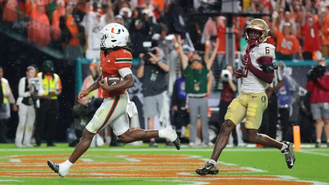 Malachi Toney broke his own Miami football record on Saturday
