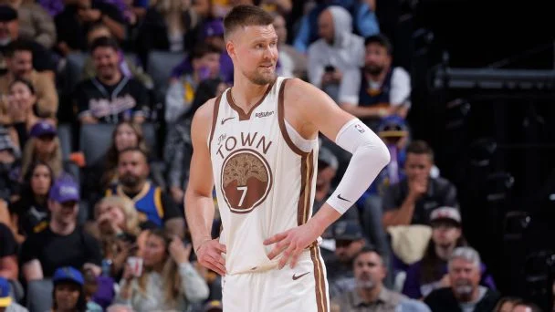 Center Kristaps Porzingis appeared in 15 of the Golden State Warriors' final 20 games last season, averaging 16.1 points and 5.3 rebounds. He has been away from the team all season and remains out indefinitely with a health-related issue.