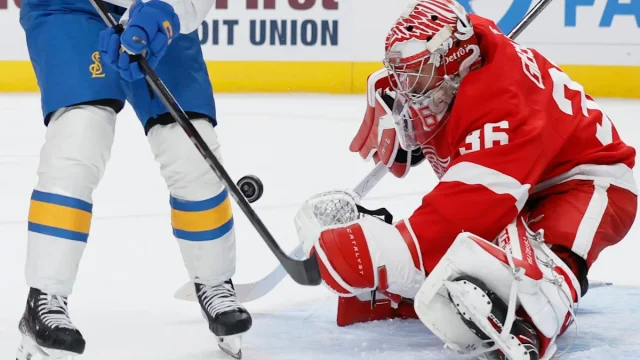 Kaskimaki's first career NHL goal caps Blues' rally in 5-4 victory over Red Wings