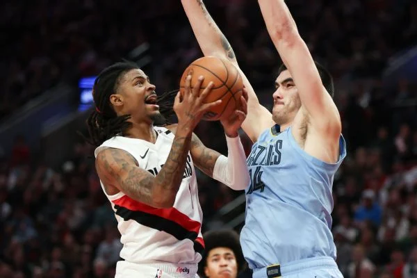 Trail Blazers' Ja Morant exits first game vs. Grizzlies with hamstring injury