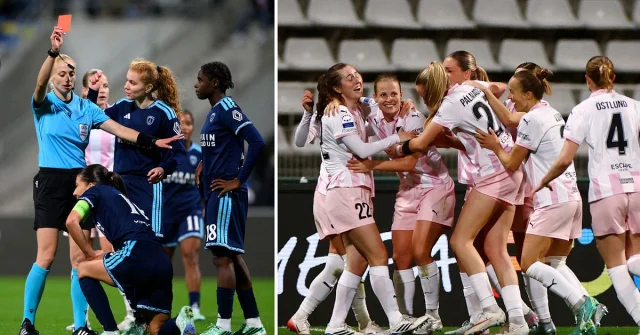 Häcken firar Anna Anvegårds sena kvittering mot Paris FC i Champions League