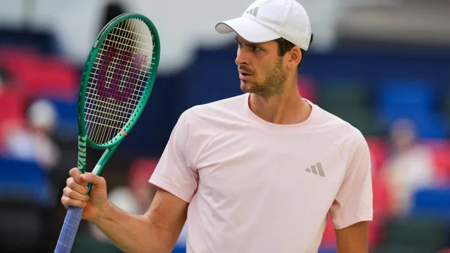 Hubert Hurkacz reacts after beating Novak Djokovic for the first time in Shanghai, ‘It’s a special night’
