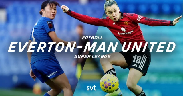 Everton och Manchester United i WSL, med två spelare i duell på planen