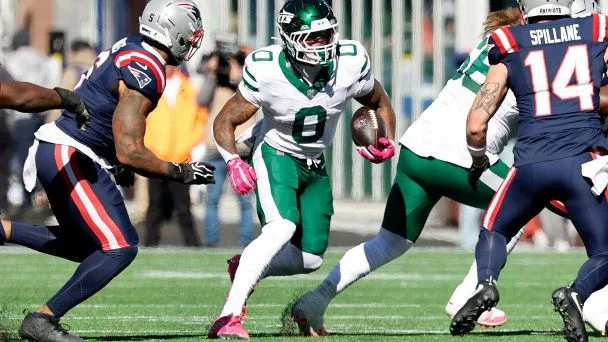 Braelon Allen had 17 carries for 78 yards in the Jets' loss to the Patriots last week.