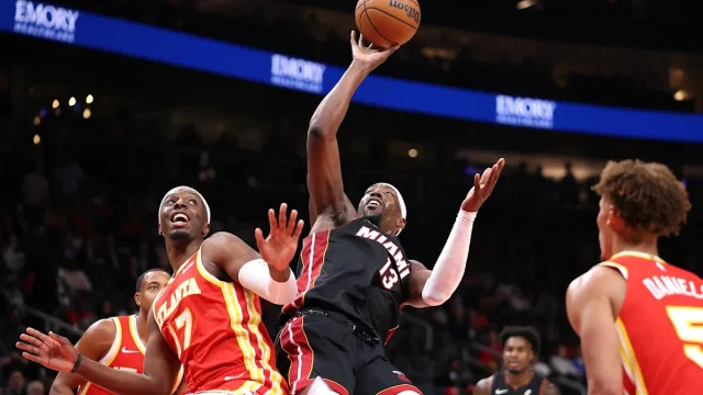Bam Adebayo shakes off 'scapegoat' label, leads Heat past Hawks for first win of the season after 0-4 start