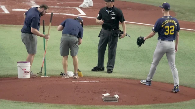 Jacob Misiorowski battling mound at Tropicana Field in World Series Game 5