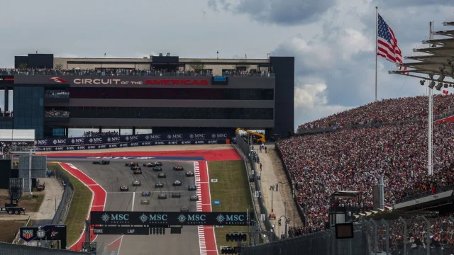 The new hospitality building at Turn 1 at COTA.