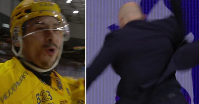 Charles Hudon jublar efter Djurgårdens avgörande mot Luleå