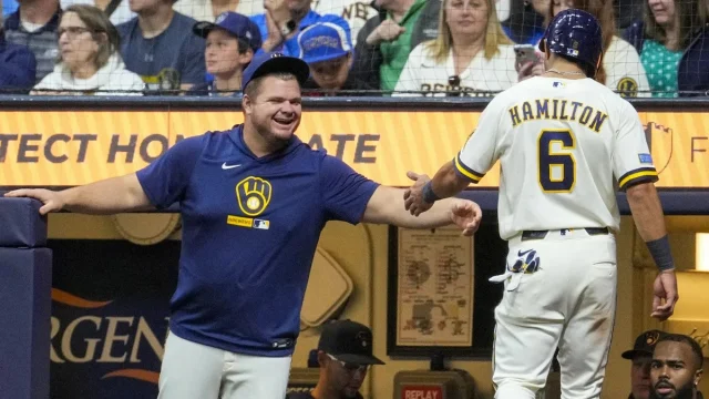 Brewers’ Daniel Vogelbach steals show at World Series celebration by singing Stacy’s Mom